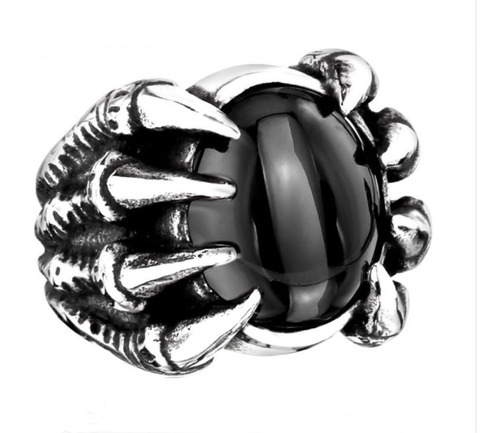 Garra Dragón Anillo Acero Inox Zirconia Cubica Hombre Sz2