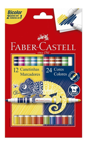 Canetinha Hidrográfica 12 Canetas - 24 Cores Faber Castell