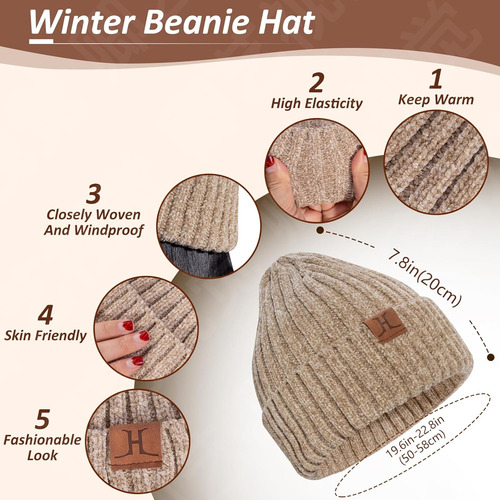 Conjunto De Gorro De Invierno Para Mujer, Bufanda, Guantes P