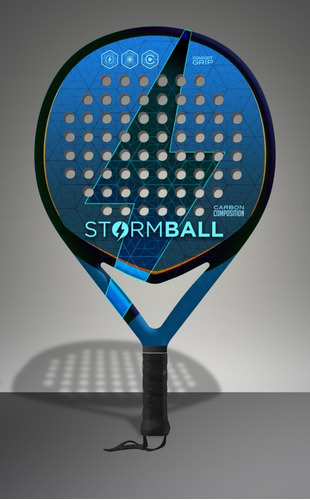 Paleta De Padel Stormball Carbono 12k Silver + Eva Hibrid