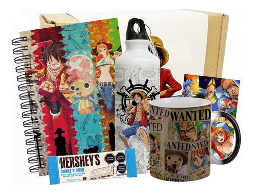 Caja De Regalo One Piece/monkey D. Luffy/mug Magico/cuadern0