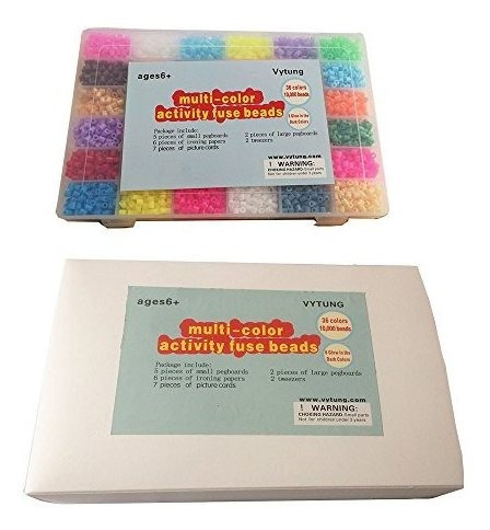 Vytung Fuse Beads Kit10000 Piezas 36 Colores6 Brillan En La 