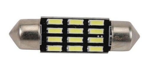 Lâmpada De Led Torpedo 36mm 12v 12smd4014 Branca 12 Leds Par