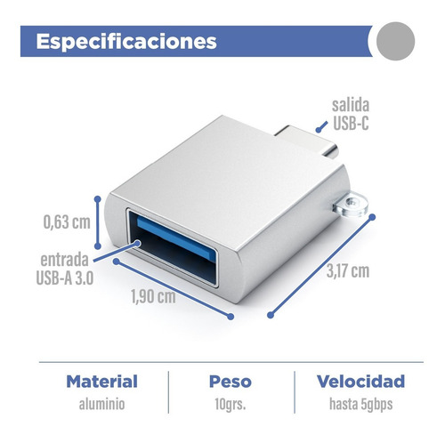 Imagen 2 de 10 de Adaptador Usb-c A Usb - / Satechi Oficial / Garantia / Factura A Y B /