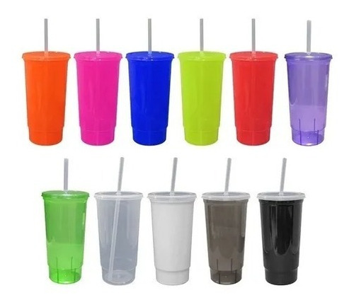 30 Vaso Chelero Bachelor Con Popote Y Tapa Colores 32oz 1 Lt