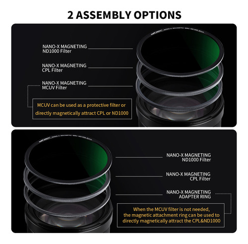 Filtro Nd Cpl K&f Concept, 3 Unidades, Filtros Ultraclaros U