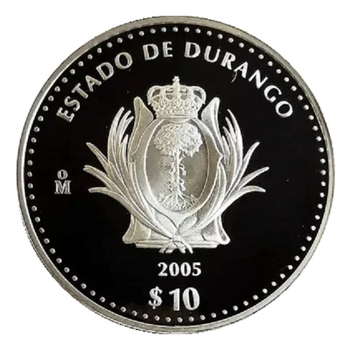 10 Pesos Estado Durango 1ra Fase 2005 Plata Proof Blíster