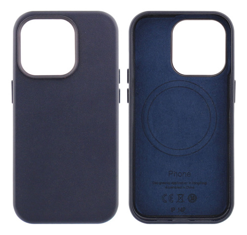 Case Para iPhone 14 Pro Piel Sintetica Con Magsafe Azul