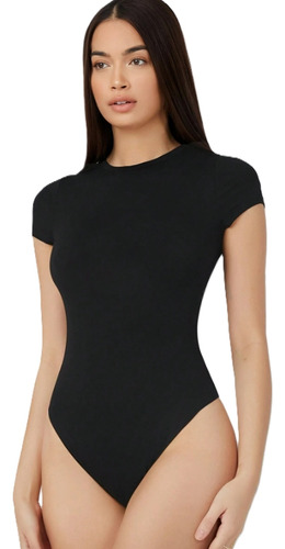 Bodys Mujer Polera Manga Corta Tendencia Verano Osha Negro L