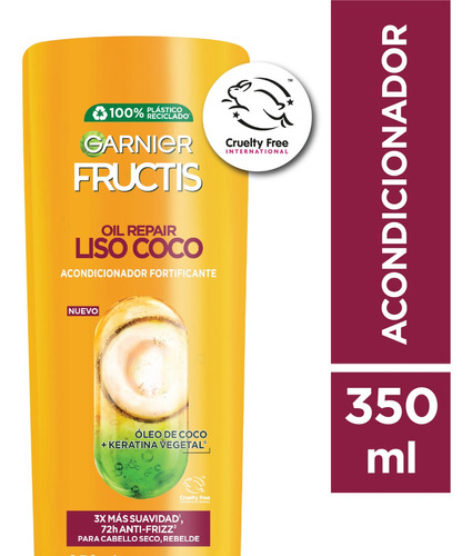 Acondicionador Garnier Fructis Oil Repair Liso Coco 350ml