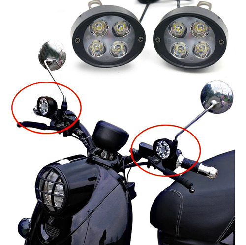 Exploradoras Moto Led Espejo Kit 2 Unidades 12 V Promocion