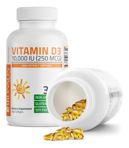 Bronson Vitamina D3 10,000 Ui 360 Cápsulas Blandas