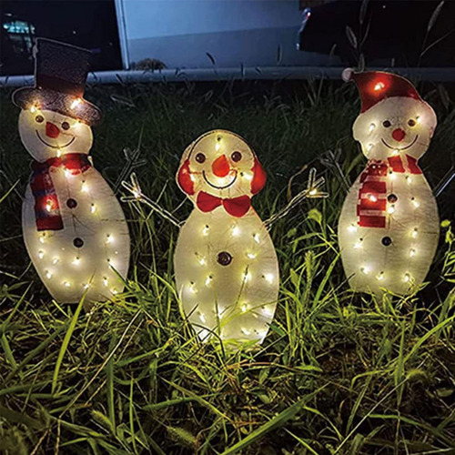 Muñeco De Nieve De Navidad Led Enciende La Linterna De