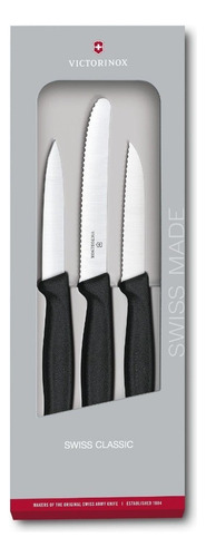 Victorinox Juego De Cuchillos Para Verdura,3 Piezas, Negro