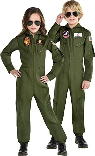 Disfraz Talla Medium (8|10) Unisex Para Niños De Top Gun