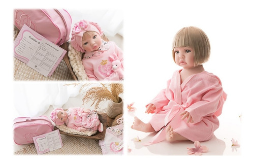 Imagem 2 de 9 de 2 Bebês 100% Silicone Princesa Morena Creme E Loira Rosa