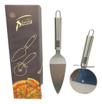 Comprar Kit Cortador De Pizza E Espátula Inox Para Pizza Torta Bolo