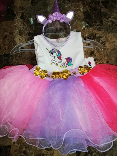 Búho Marca comercial lago Vestido Unicornio Niña 1 Año Tutu Fiesta Con Diadema Nvo | Meses sin  intereses