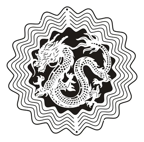 3 Dragon Wind Wind Catcher Mandala Ornamento Compatible Con