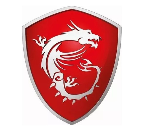 2 Calco Sticker Msi Dragón Aluminio Rojo