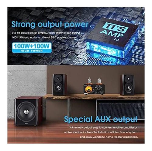 Amplificador Bluetooth De Douk Audio St-01 Pro 200w, De Tubo
