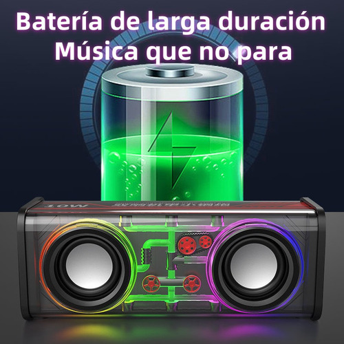 Bocina Bluetooth Portátil Mecánico Impermeable Con Rgb Luces