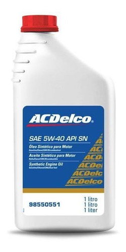 Óleo Motor Sintético Sae 5w40 Api Sn Acdelco 98550551