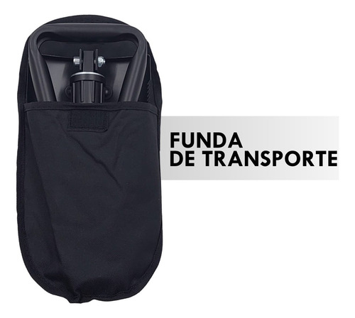Pala Plegable Doble Borde Dentado Waterdog Spf5815bk Funda Color Negro