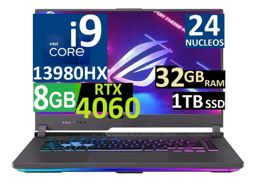 Asus Rog Strix G16 Core I9, 32gb Ddr5, 1tb Ssd Rtx4060 8gb