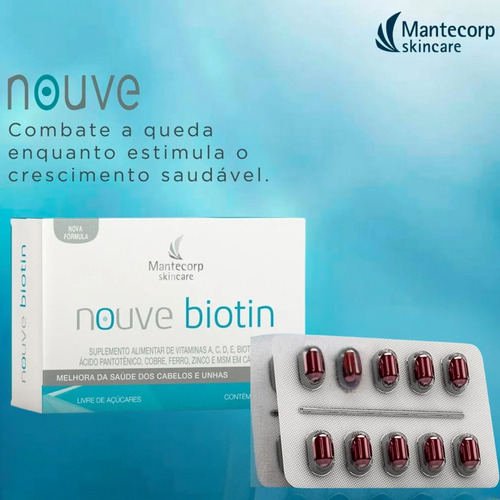Mantecorp Nouve Biotin 30 Cápsulas Sem Sabor Sem Sabor