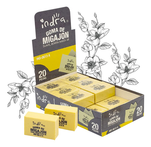 Gomas Para Borrar Indra De Migajon Suave Caja Con 20 Pzs