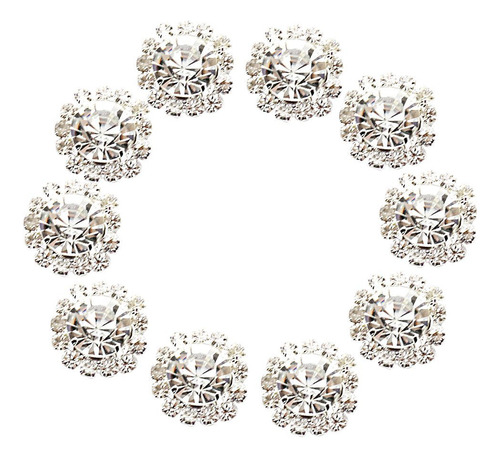 10pcs Boton Rhinestone Flatback Decoracion Bricolaje 15 Mm