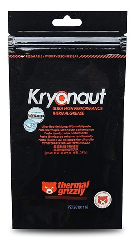 Imagen 4 de 6 de Pasta Térmica Thermal Grizzly Kryonaut 12.5 W 1 Gr Extrema!