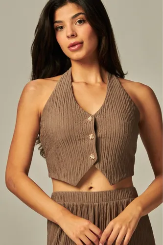 Conjunto Set Top Halter Y Pantalón Elásticos 2 Piezas