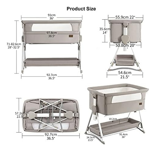 Steanny Cunas Mecedoras Para Bebé Junto A La Cama, Cuna Para