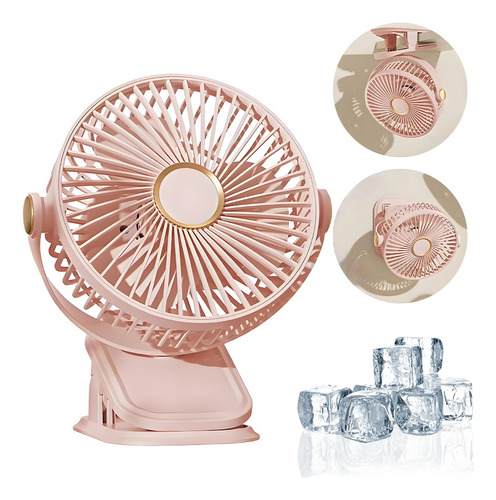 Ventilador Cuello Portátil 5 Modos Silencioso Usb Recargable Cantidad De Aspas 3 Estructura Coral Claro Aspas Plástico Diámetro 38.1 Cm Material De Las Aspas Plástico