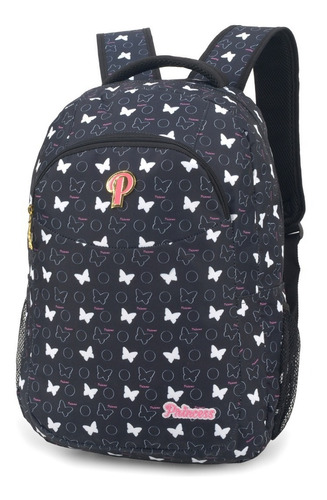 Mochila Princess Ms45625ps-pt Juvenil Cor Preta