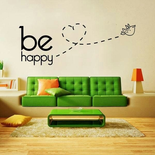 Adesivo De Parede Be Happy Decorativo Sala Quarto T2