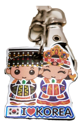 Artesanía Coreana Llavero Korea Realeza Metálico 3 Piezas.
