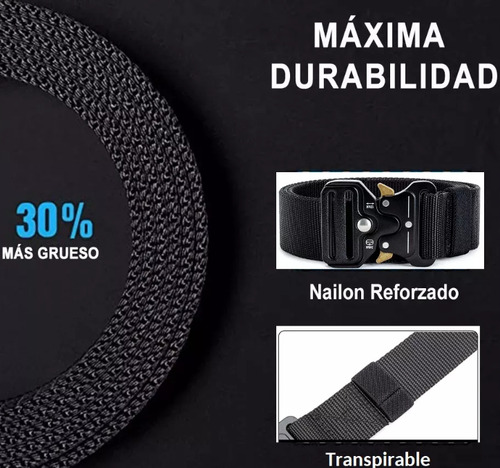 4pzs Cinturones Táctico Ajustable Moda Calidad Cinto Militar 4pz Negro
