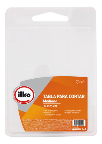 Tabla Cortar Plastic Med Basic Line Ilko