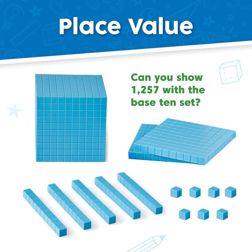 Juego De 10 Bloques Con Base De Plástico Hand2mind, 644 Unid