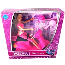 Comprar Muñeca Paloma Y Su Scooter Rosa C\u002Facces. El Duende Azul 8206