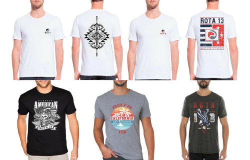 Kit 2 Camisa Camiseta Blusa Masculina Rota 13 Atacado