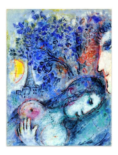 Cuadro Canvas Fine Art Los Amantes Marc Chagall 38x50 M Y C