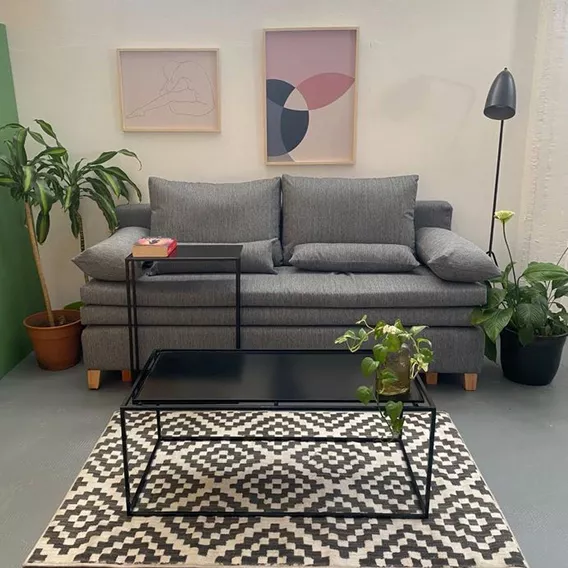 Sofa Cama 3 Cuerpos Living Escandinavo Convertible Diseño