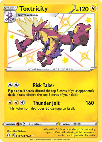 Toxtricity Shiny Pokémon Tcg Carta Original 