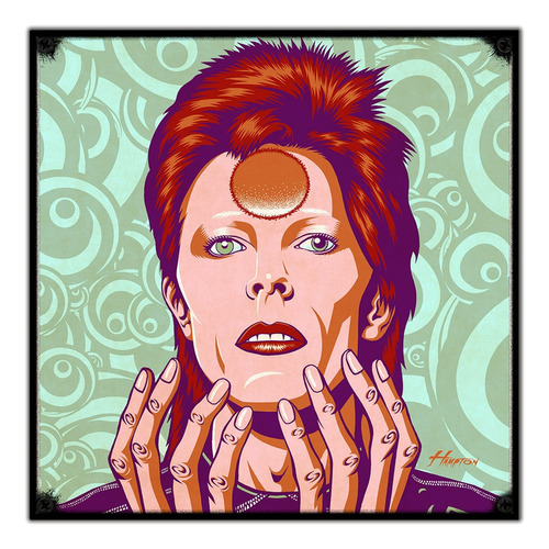 #180 - Cuadro Vintage 30 X 30 Cm / Poster Bowie No Chapa