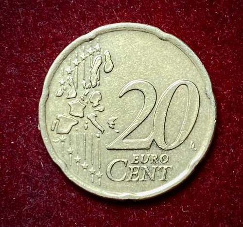 Moneda 20 Centavos Euro Grecia 2002 Km 185 Oro Nórdico (Usado)