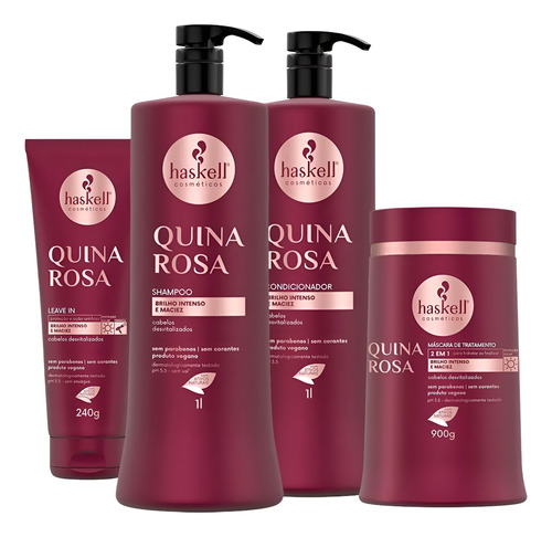 Kit Haskell Quina Rosa Sh Condicionar Máscara 1l + Leave-in
